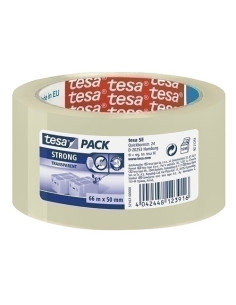 CINTA de EMBALAJE TESA PP rollo 66x50 FUERTE SILENCTRANSPARENTE