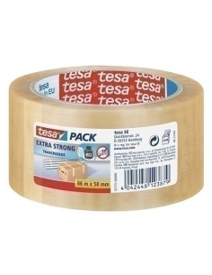 CINTA de EMBALAJE TESA PVC EXTRA FUERTE LISO rollo 66x50 TRANSPARENTE