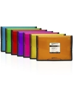 CLASIFICADOR ACORDEON GRAFOPLAS BLACKLINE PP 13 DPTOSRIBETE con GOMAS NARANJA