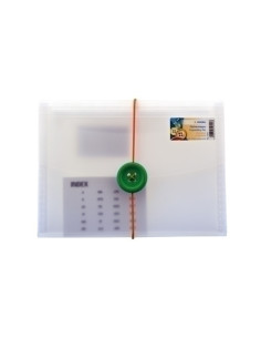 CLASIFICADOR ACORDEON HERMA PP TRANSL F 13 DPTOSGOMAS SERIE BOTON VERDE