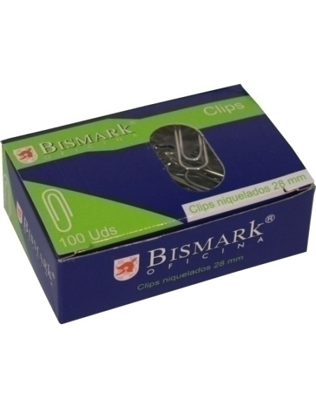 CLIP BISMARK N15 28 mm NIQUELADO CAJA de 100