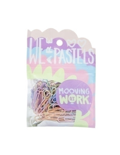 CLIP COLOR MOOVING PASTEL 33mm BLISTER de 60
