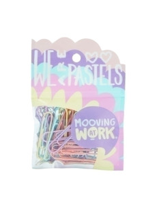 CLIP COLOR MOOVING PASTEL 50mm BLISTER de 25