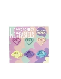 CLIP COLOR MOOVING PASTEL FORMAS 6 PIEZAS