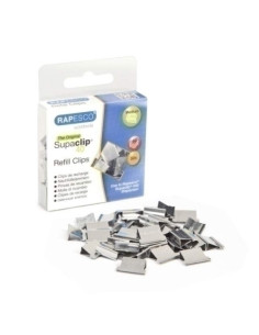CLIPS RAPESCO PARA SUPACLIP 40 PLATEADOS CAJA DE 50