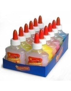 COLA CAMBIACOLOR SUPERTITE BOTE de 80ml SURTIDO NEON EXPOSITOR de 12