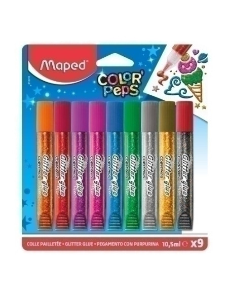 COLA GLITTER GLUE MAPED COLOR PEPS LAPIZ 9x105 ml BLISTER