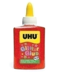 COLA GLITTER GLUE UHU BOTE de 88ml ROJO
