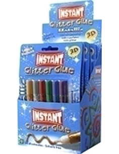 COLA GLITTER INSTANT METALLIC 105ml BLISTER DE 6
