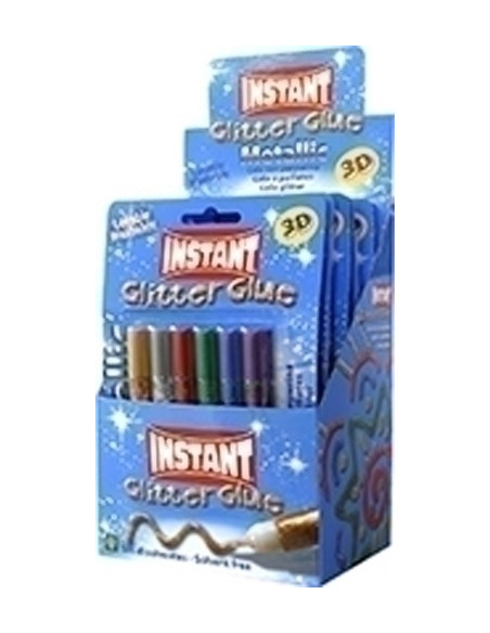 COLA GLITTER INSTANT METALLIC 105ml BLISTER DE 6