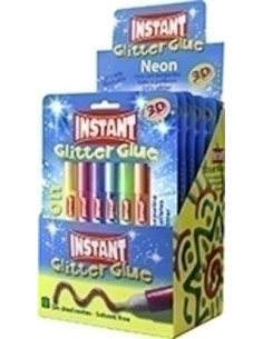COLA GLITTER INSTANT NEON 105ml BLISTER DE 6