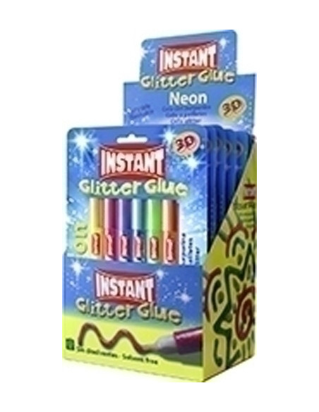 COLA GLITTER INSTANT NEON 105ml BLISTER DE 6