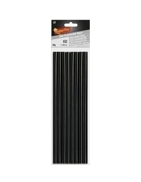 COLA TERMOFUSIBLE en BARRA SUPERTITE 7x200 mm blister de 8 NEGRA