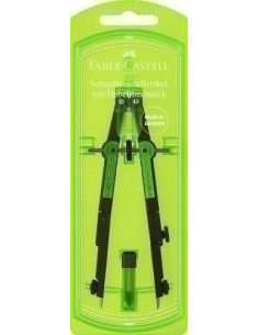 COMPAS FABER-CASTELL MECANISMO PALANCA VERDE NEON