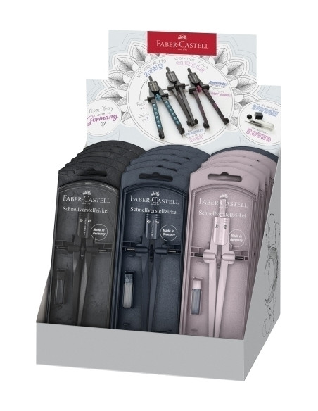 COMPAS FABER-CASTELL STREAM AJUSTE RAPIDO EXPOSITOR de 15 3 col