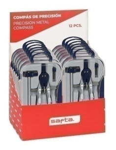 COMPAS SAFTA ESCOLAR PRECISION CADAPTADOR UNIVERSAL EXPOSITOR DE 12