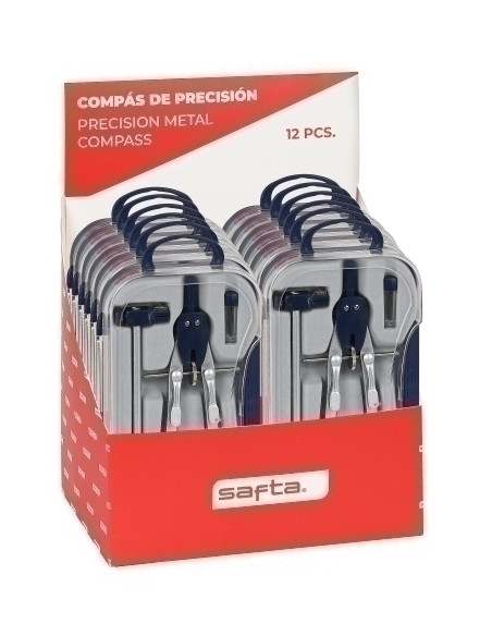 COMPAS SAFTA ESCOLAR PRECISION CADAPTADOR UNIVERSAL EXPOSITOR DE 12