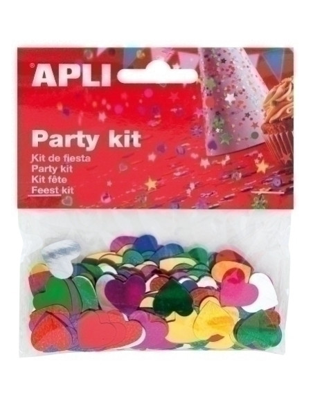 CONFETTI APLI CORAZONES COLOR 15 mm BOLSA 14 gr