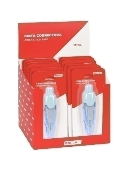 CORRECTOR CINTA SAFTA RETRACTIL EXPOSITOR DE 12