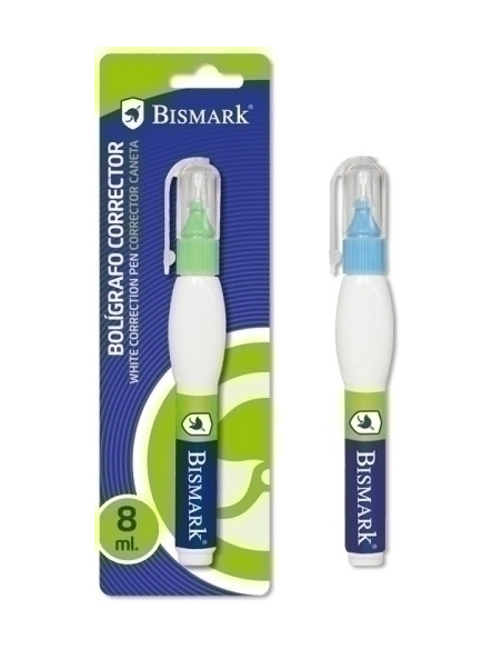 CORRECTOR LIQUIDO BOLIGRAFO BISMARK 8 ml ERGONOMICO