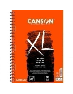 CUADERNO DE DIBUJO CANSON XL CROQUIS CON ESPIRAL GRANO FINO A5 60g 98h