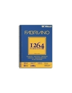CUADERNO DE DIBUJO FABRIANO ESBOZO CON ESPIRAL GRANO NATURAL A4 90g 120h