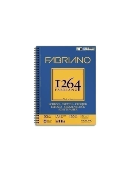CUADERNO DE DIBUJO FABRIANO ESBOZO CON ESPIRAL GRANO NATURAL A4 90g 120h