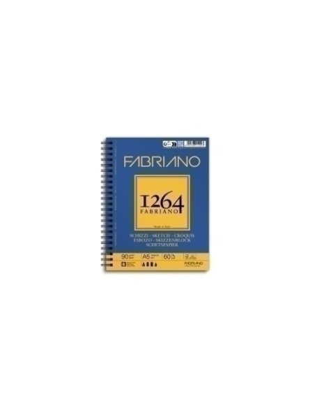 CUADERNO DE DIBUJO FABRIANO ESBOZO CON ESPIRAL GRANO NATURAL A5 90g 60h