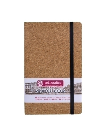 CUADERNO DE DIBUJO TALENS ART CREATION BOCETO COSIDO TAPA DURA con GOMA 130 x 210 mm 140g  80h CORCHO