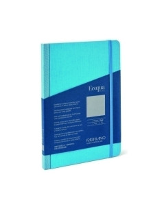 CUADERNO FABRIANO ECOQUA PLUS TELA 9x14 80hj 90gr LISO TURQUESA