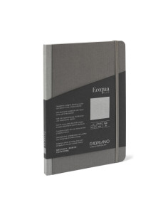 CUADERNO FABRIANO ECOQUA PLUS TELA A5 80hj 90gr LISO ANTRACITA