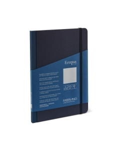 CUADERNO FABRIANO ECOQUA PLUS TELA A5 80hj 90gr LISO AZUL OSCURO