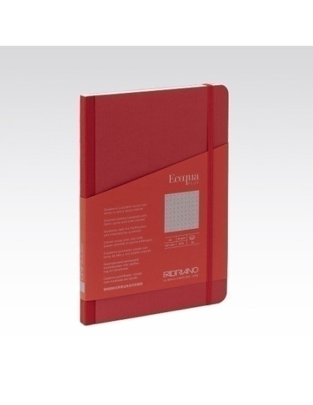 CUADERNO FABRIANO ECOQUA PLUS TELA A5 80hj 90gr PUNTOS DOTS FRAMBUESA LAMPONE