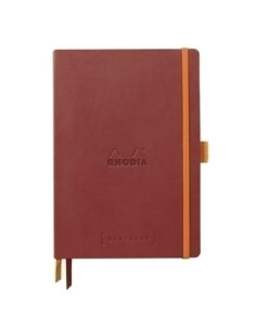 CUADERNO GOALBOOK RHODIA NACARAT microtapa POLIPIEL A5 120h 90g PUNTOS DOTS