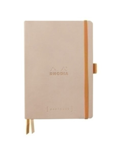 CUADERNO GOALBOOK RHODIA TOUCHE DE ROSE microtapa POLIPIEL A5 120h 90g PUNTOS DOTS
