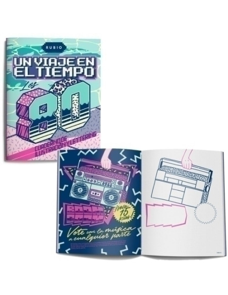 CUADERNO RUBIO 204x266 ILUSTRACION Y LETTERING UN VIAJE EN EL TIEMPO LOS 80