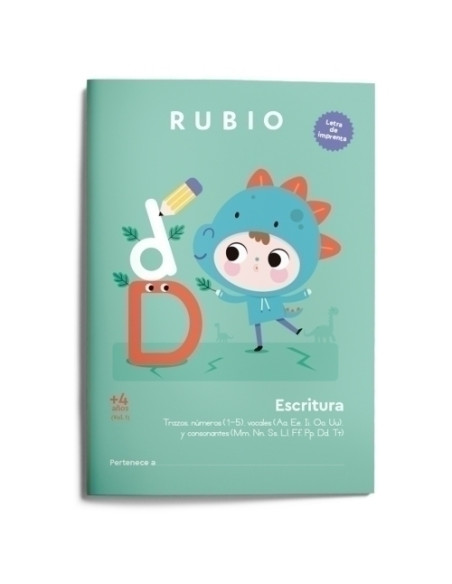 CUADERNO RUBIO A4 ESCRITURA LETRA DE IMPRENTA 4 AÑOS VOL1