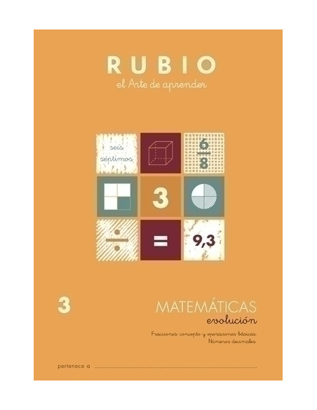 CUADERNO RUBIO A4 MATEMATICAS EVOLUCION N 3