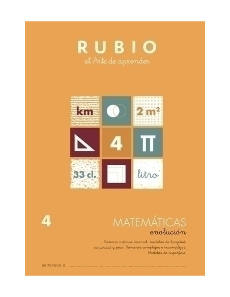 CUADERNO RUBIO A4 MATEMATICAS EVOLUCION N 4