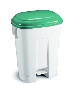 CUBO BASURA PLASTICO CON PEDAL Y TAPA VERDE 60 LITROS