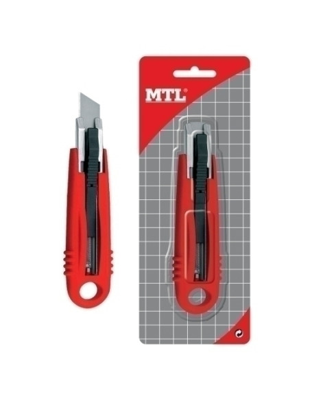 CUTER MTL de SEGURIDAD 18 mm RETRACTIL con GUIA METALICA