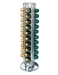 DISPENSADOR CAPSULAS NESPRESSO IBILI TAMBORA GIRATORIO ACERO INOXIDABLE 40 Capsulas