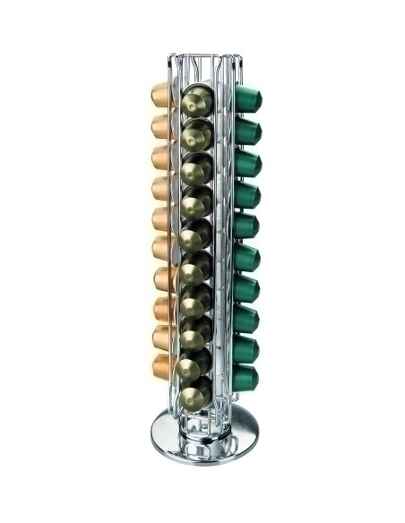 DISPENSADOR CAPSULAS NESPRESSO IBILI TAMBORA GIRATORIO ACERO INOXIDABLE 40 Capsulas
