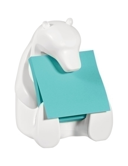 DISPENSADOR POST-IT DISEÑO OSO Z-NOTES con BLOCK NOTAS SUPER STICKY 76x76