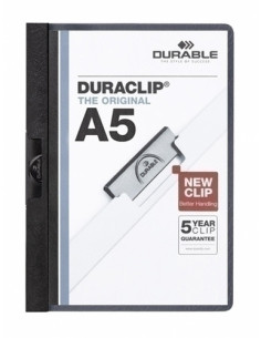 DOSIER CLIP DURACLIP PVC A5 2217 pinza METAL 30h NEGRO