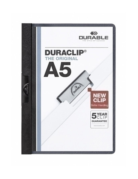DOSIER CLIP DURACLIP PVC A5 2217 pinza METAL 30h NEGRO