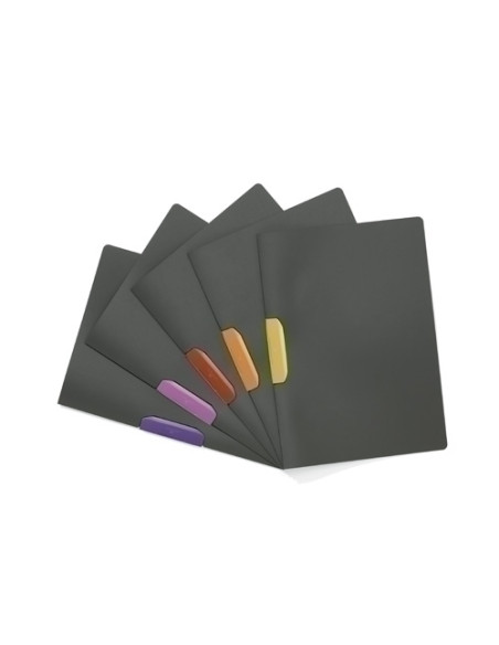 DOSIER CLIP DURASWING COLOR PP A4 2304 pinza PLASTICO PIVOT30h SURTIDO BOLSA de 5