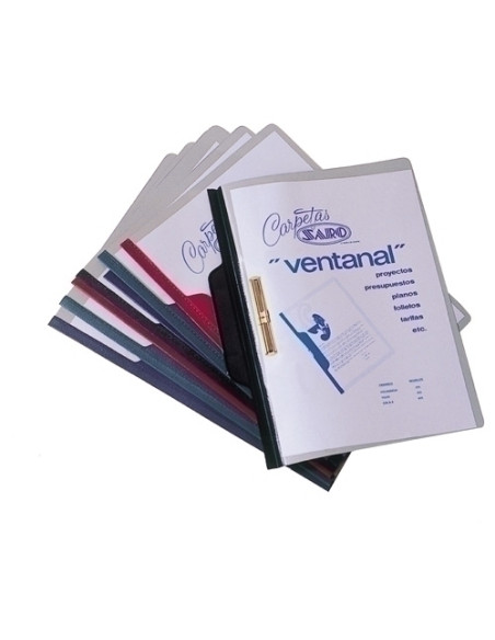 DOSIER FASTENER SARO PVC A4  VENTANAL  VERDE