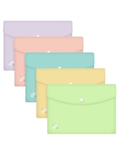 DOSIER SOBRE OXFORD URBAN PP TRANSLUCIDO BROCHE A5 PASTELES SURTIDO 5 col