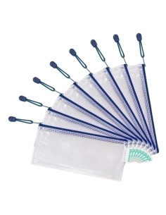 DOSIER SOBRE TARIFOLD CREMALLERA PVC 250x130 mm AZUL PACK de 8